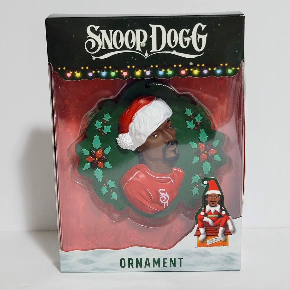 NIB 2024 Snoop on the Stoop Snoop Dogg Christmas Ornament ~ Wreath ~ Santa Hat